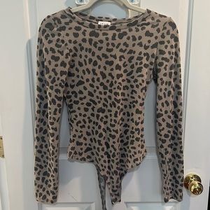 Cheetah print body suit, size small